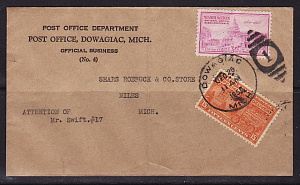 США, 1950, Почтовый департамент, конверт прошедший почту